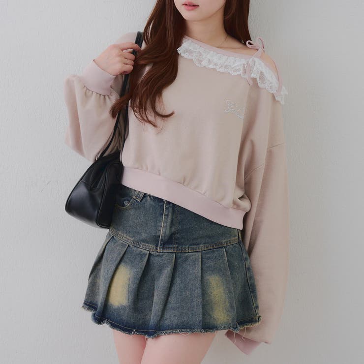 【丈の長さを選べる】ラメ裏毛ワンショルプルオーバー | RMAF　NICE CLAUP / OLIVE des OLIVE | 詳細画像31 