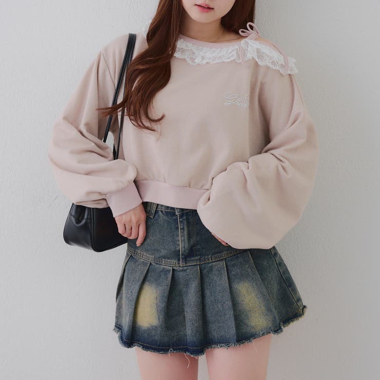 【丈の長さを選べる】ラメ裏毛ワンショルプルオーバー | RMAF　NICE CLAUP / OLIVE des OLIVE | 詳細画像32 