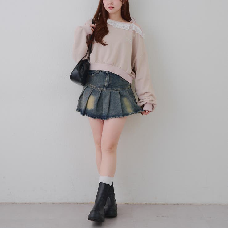 【丈の長さを選べる】ラメ裏毛ワンショルプルオーバー | RMAF　NICE CLAUP / OLIVE des OLIVE | 詳細画像35 