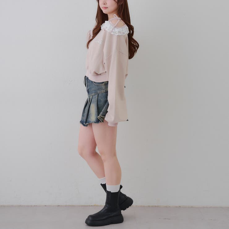 【丈の長さを選べる】ラメ裏毛ワンショルプルオーバー | RMAF　NICE CLAUP / OLIVE des OLIVE | 詳細画像37 