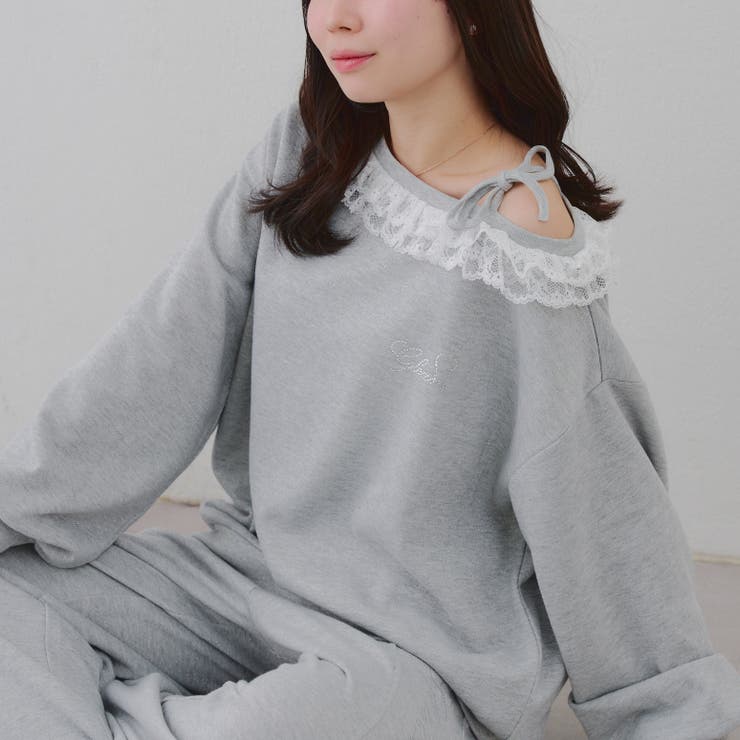 【丈の長さを選べる】ラメ裏毛ワンショルプルオーバー | RMAF　NICE CLAUP / OLIVE des OLIVE | 詳細画像38 