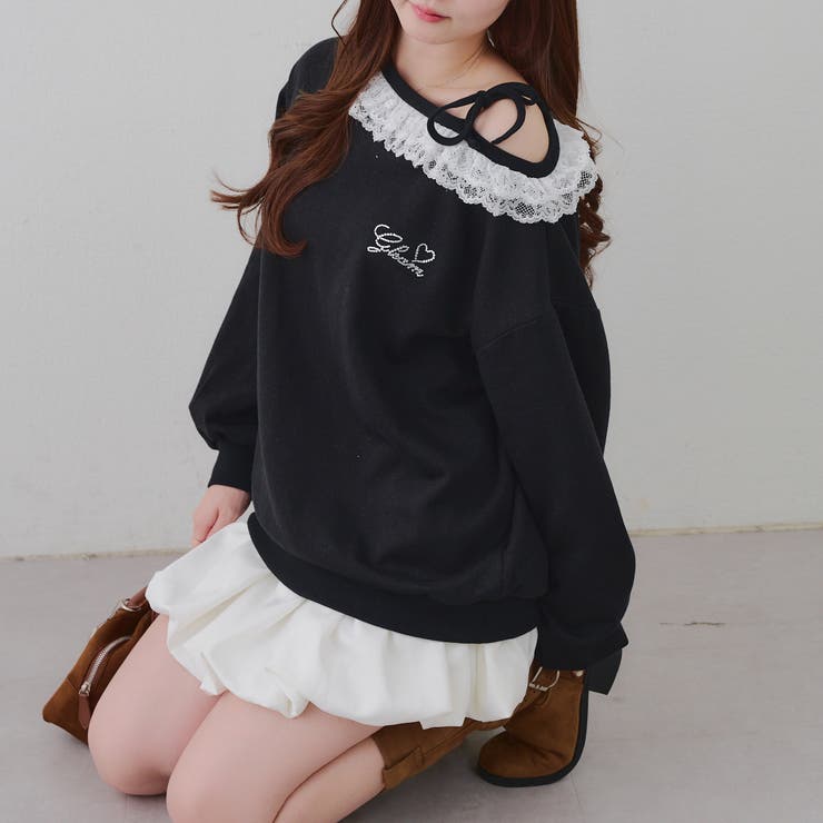 【丈の長さを選べる】ラメ裏毛ワンショルプルオーバー | RMAF　NICE CLAUP / OLIVE des OLIVE | 詳細画像55 