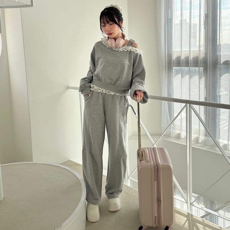 【丈の長さを選べる】ラメ裏毛ワンショルプルオーバー | RMAF　NICE CLAUP / OLIVE des OLIVE | 詳細画像4 