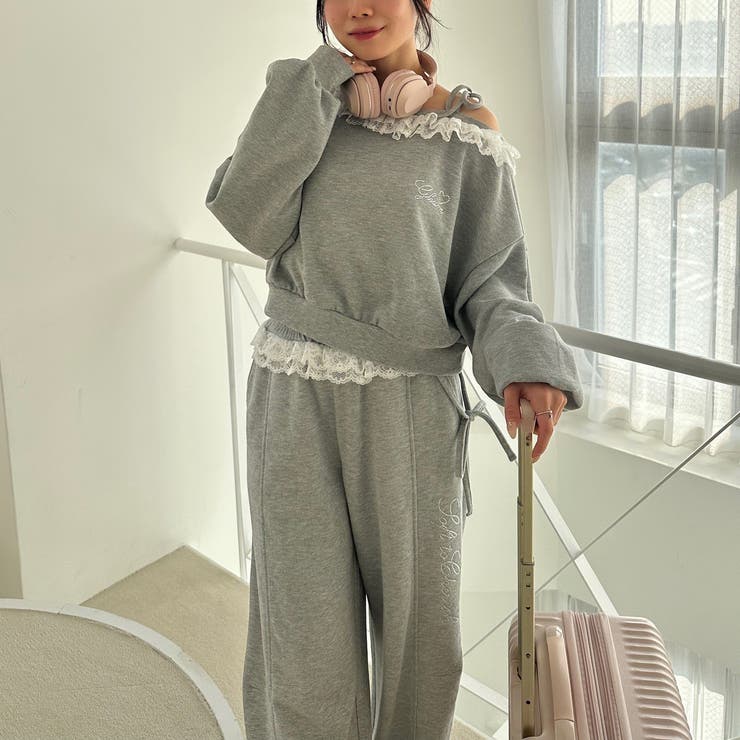 【丈の長さを選べる】ラメ裏毛ワンショルプルオーバー | RMAF　NICE CLAUP / OLIVE des OLIVE | 詳細画像6 