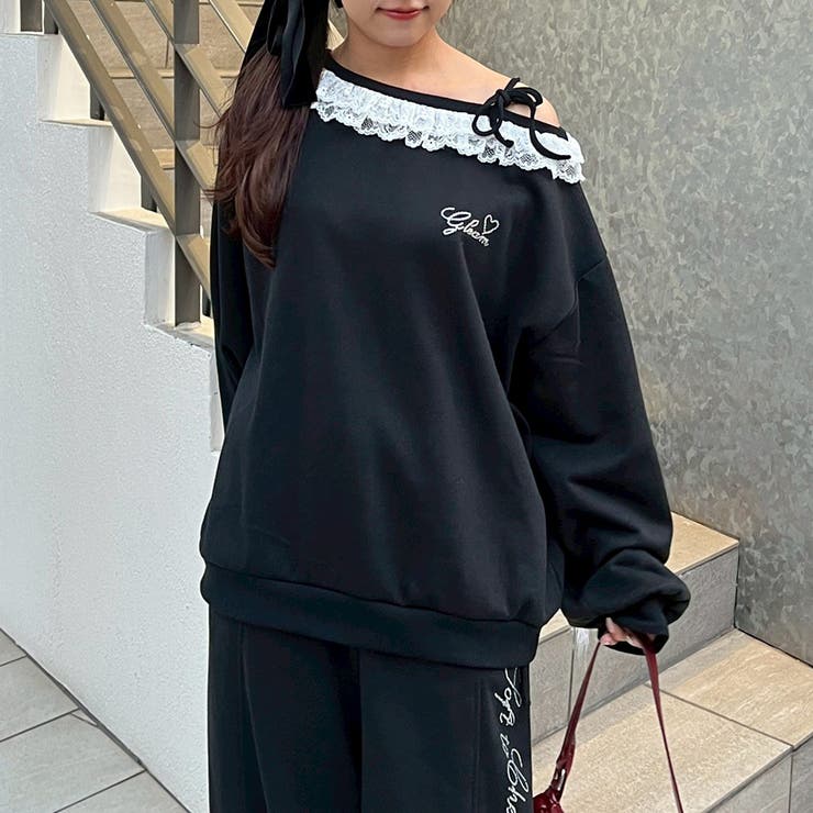 ブラック | 【丈の長さを選べる】ラメ裏毛ワンショルプルオーバー | RMAF　NICE CLAUP / OLIVE des OLIVE