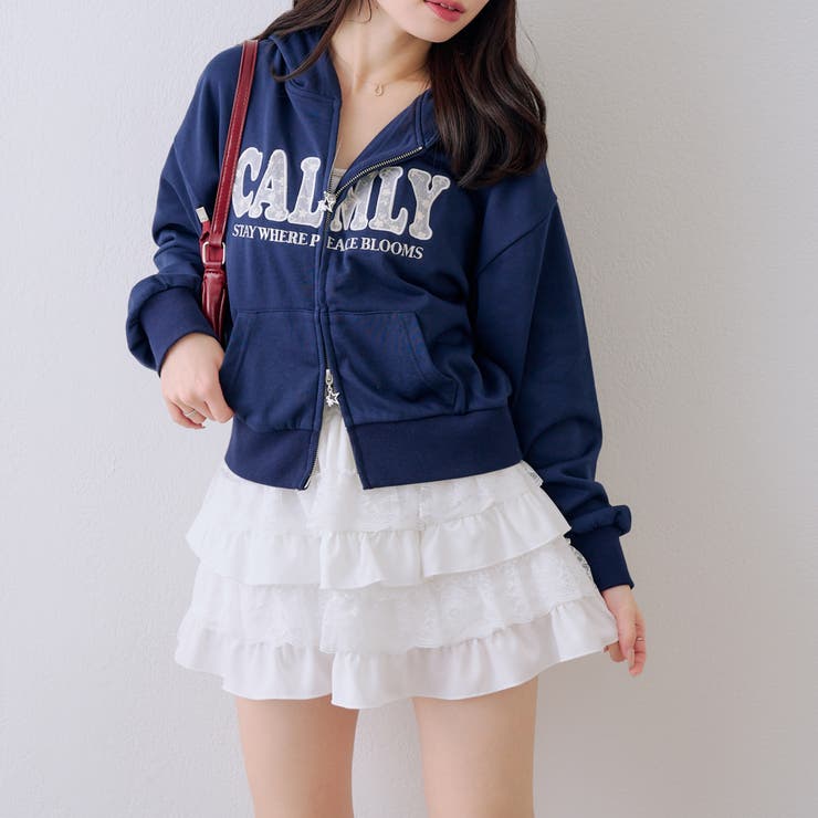 【丈の長さを選べる】レースロゴパーカー | NICE CLAUP / OLIVE des OLIVE　OUTLET | 詳細画像3 