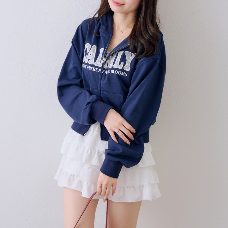 【丈の長さを選べる】レースロゴパーカー | NICE CLAUP / OLIVE des OLIVE　OUTLET | 詳細画像4 