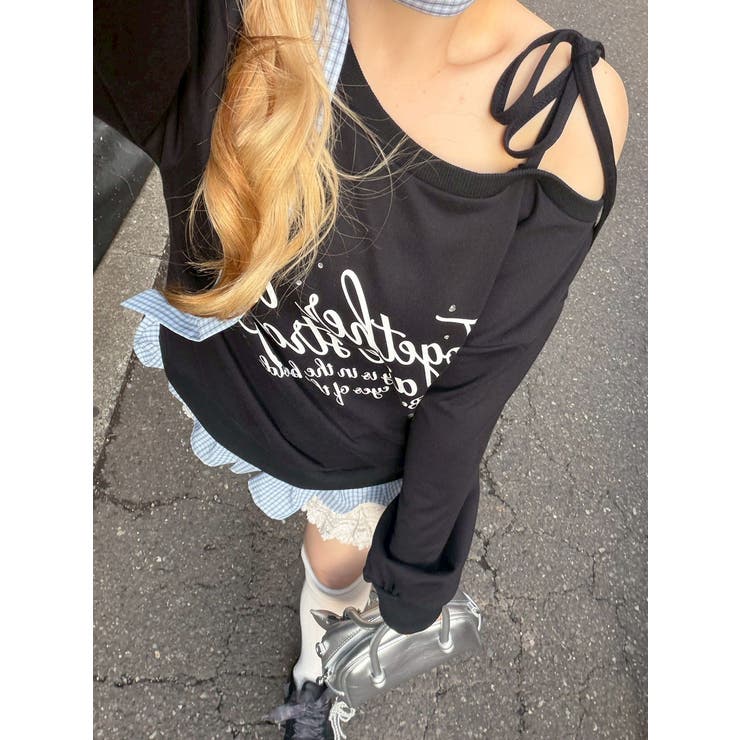 ブラック | ワンショルドッキングチュニック | NICE CLAUP / OLIVE des OLIVE　OUTLET