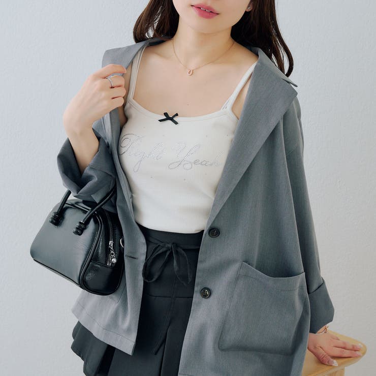 ラインストーンロゴカップ付キャミ | RMAF　NICE CLAUP / OLIVE des OLIVE | 詳細画像6 