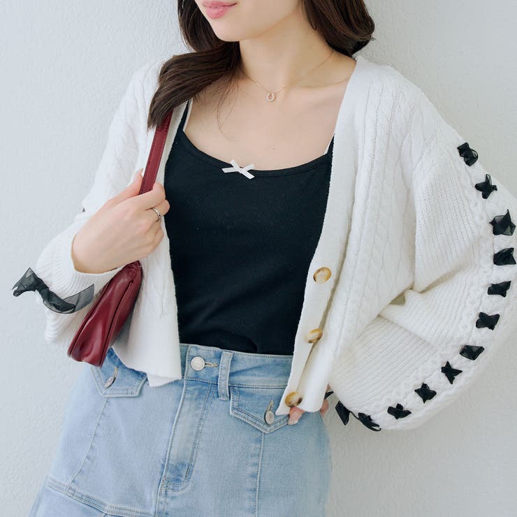 ブラック系 | ラインストーンロゴカップ付キャミ | RMAF　NICE CLAUP / OLIVE des OLIVE