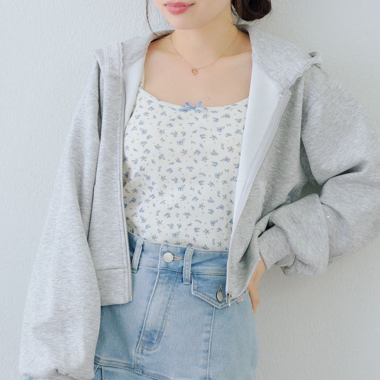 花柄 | ラインストーンロゴカップ付キャミ | RMAF　NICE CLAUP / OLIVE des OLIVE