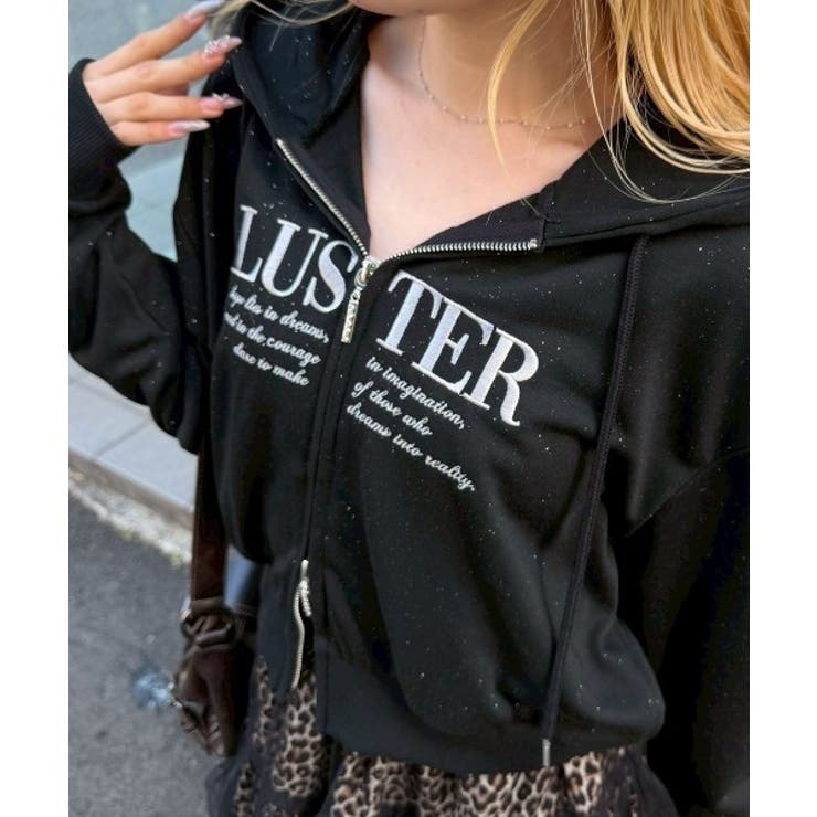 ブラック | 【丈の長さを選べる】キラキラパーカー | RMAF　NICE CLAUP / OLIVE des OLIVE