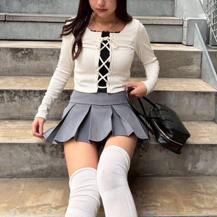 レース×レースアップドッキングテレコトップス | RMAF　NICE CLAUP / OLIVE des OLIVE | 詳細画像9 