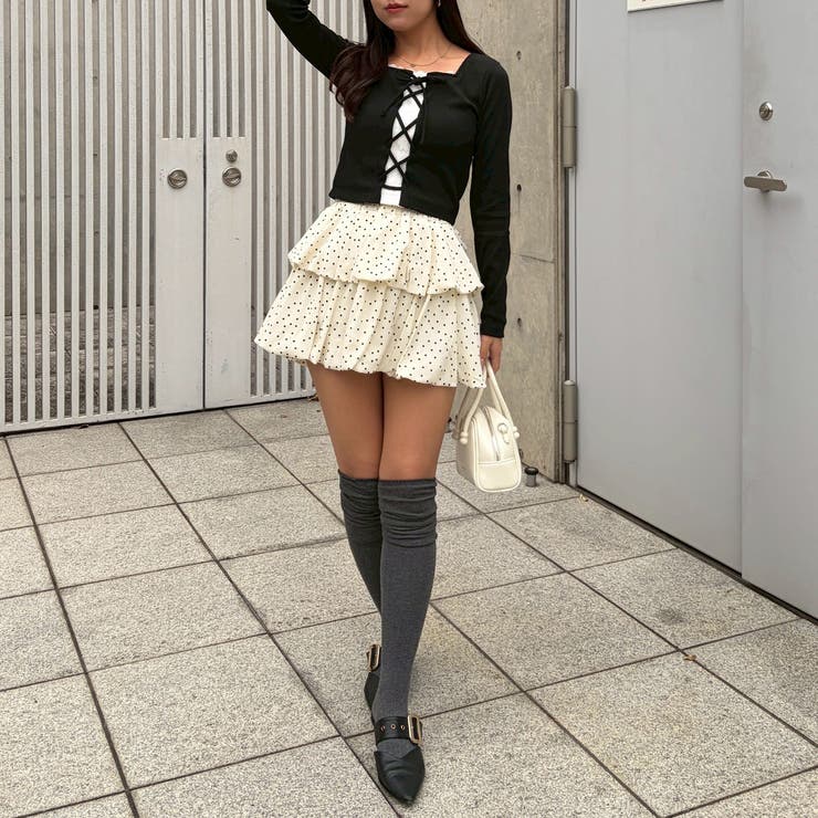 レース×レースアップドッキングテレコトップス | RMAF　NICE CLAUP / OLIVE des OLIVE | 詳細画像15 