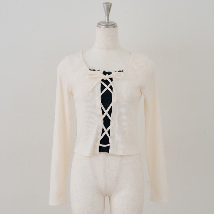 レース×レースアップドッキングテレコトップス | RMAF　NICE CLAUP / OLIVE des OLIVE | 詳細画像18 