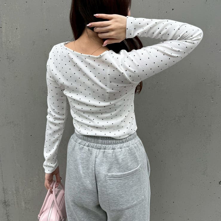 レース×レースアップドッキングテレコトップス | RMAF　NICE CLAUP / OLIVE des OLIVE | 詳細画像6 