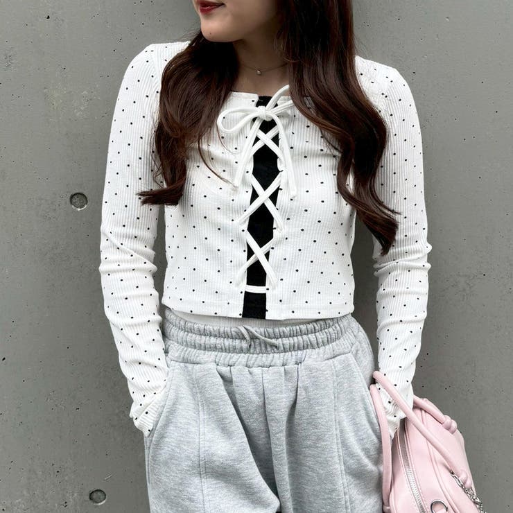 ドット | レース×レースアップドッキングテレコトップス | RMAF　NICE CLAUP / OLIVE des OLIVE