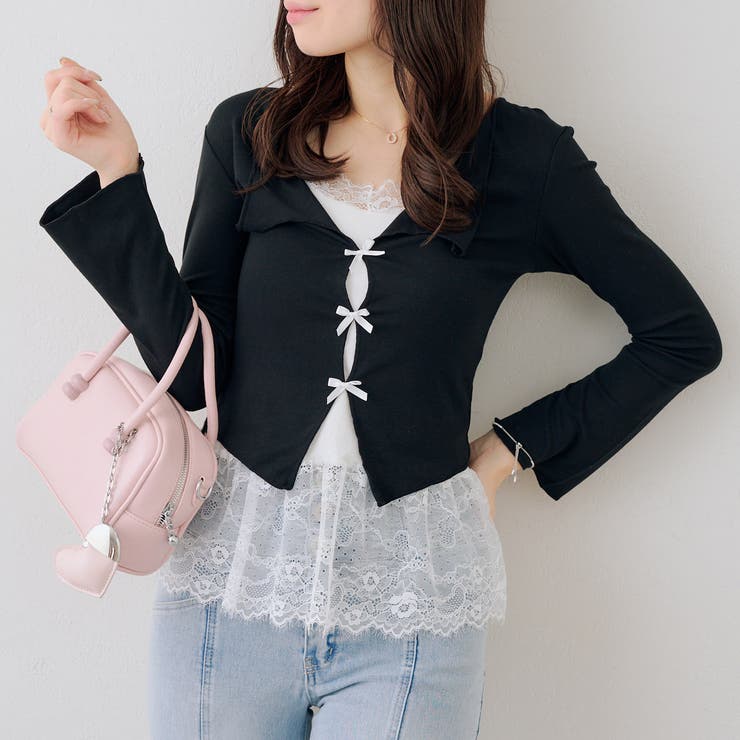 ブラック | 裾レースドッキングプルオーバー | RMAF　NICE CLAUP / OLIVE des OLIVE