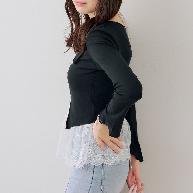 裾レースドッキングプルオーバー | RMAF　NICE CLAUP / OLIVE des OLIVE | 詳細画像4 