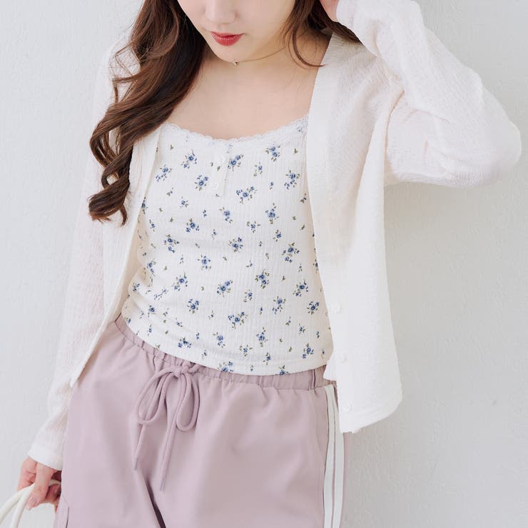 【セットアイテム】花柄ジャガードカーディガン×キャミ | NICE CLAUP / OLIVE des OLIVE　OUTLET | 詳細画像14 