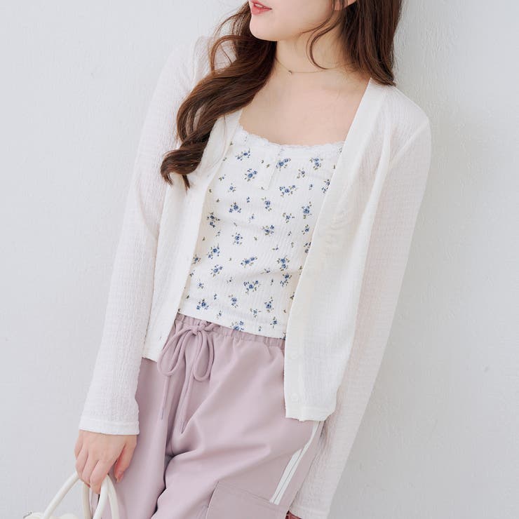 【セットアイテム】花柄ジャガードカーディガン×キャミ | NICE CLAUP / OLIVE des OLIVE　OUTLET | 詳細画像15 