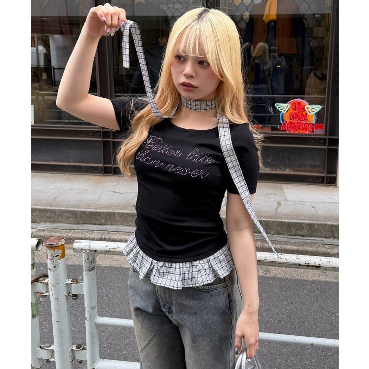 ブラック | チョーカー付裾フリルフライスT | RMAF　NICE CLAUP / OLIVE des OLIVE