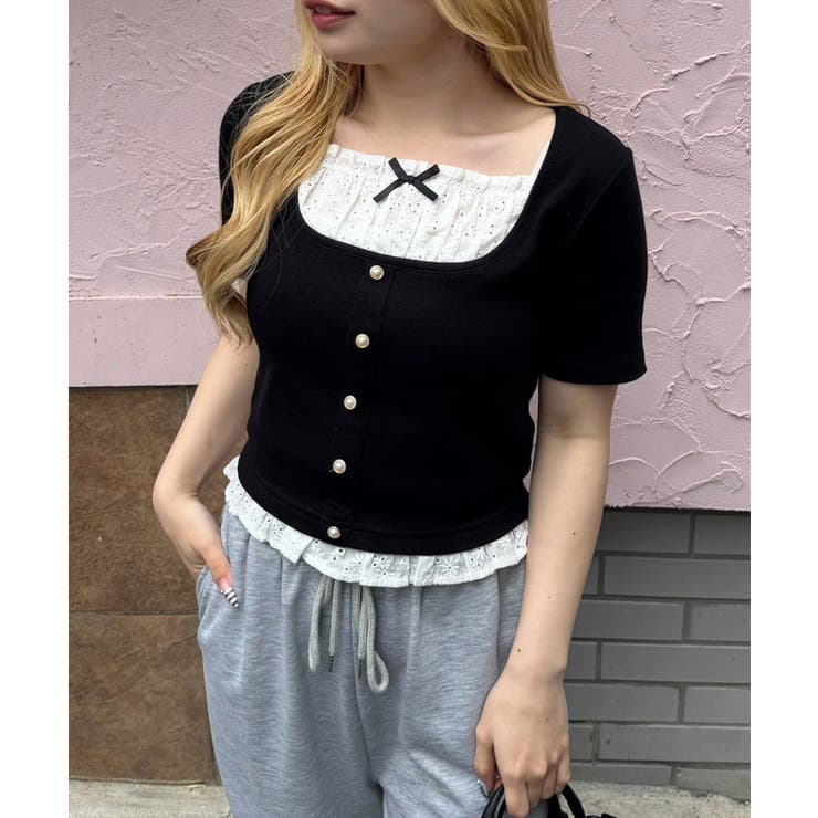 レースドッキングテレコT | RMAF　NICE CLAUP / OLIVE des OLIVE | 詳細画像1 