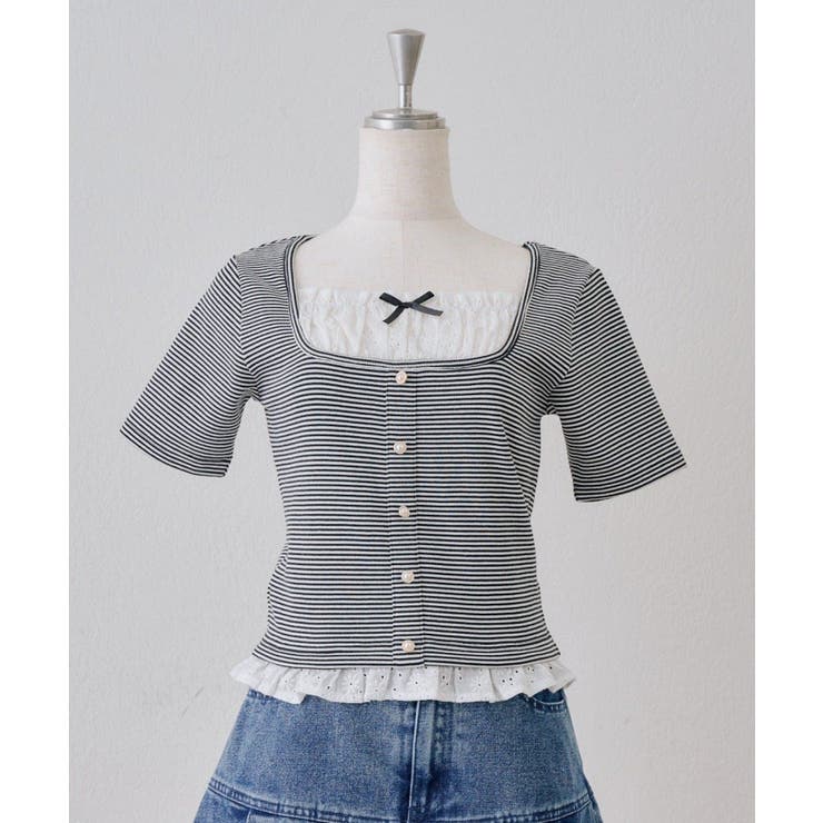 ボーダー | レースドッキングテレコT | RMAF　NICE CLAUP / OLIVE des OLIVE