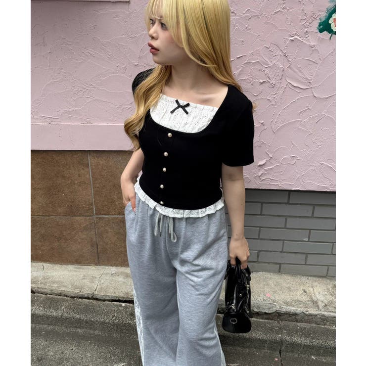 レースドッキングテレコT | RMAF　NICE CLAUP / OLIVE des OLIVE | 詳細画像2 