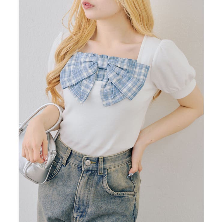 【セットアップ対応】リボンドッキングパフT | RMAF　NICE CLAUP / OLIVE des OLIVE | 詳細画像1 