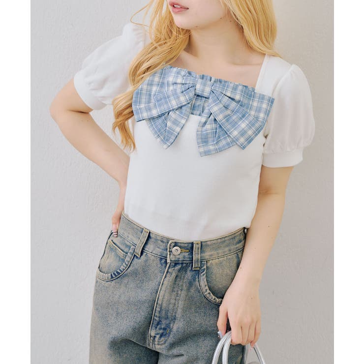 【セットアップ対応】リボンドッキングパフT | RMAF　NICE CLAUP / OLIVE des OLIVE | 詳細画像2 