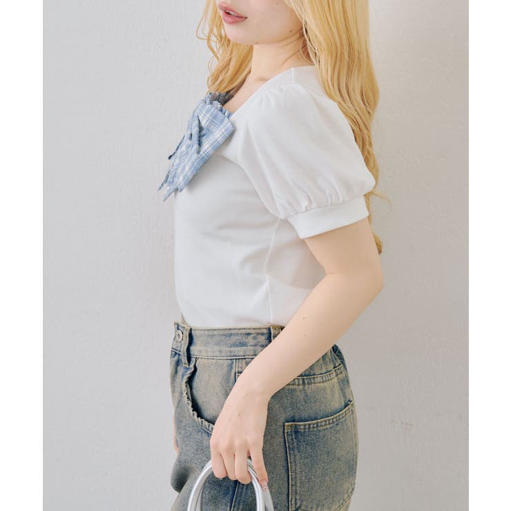 【セットアップ対応】リボンドッキングパフT | RMAF　NICE CLAUP / OLIVE des OLIVE | 詳細画像3 