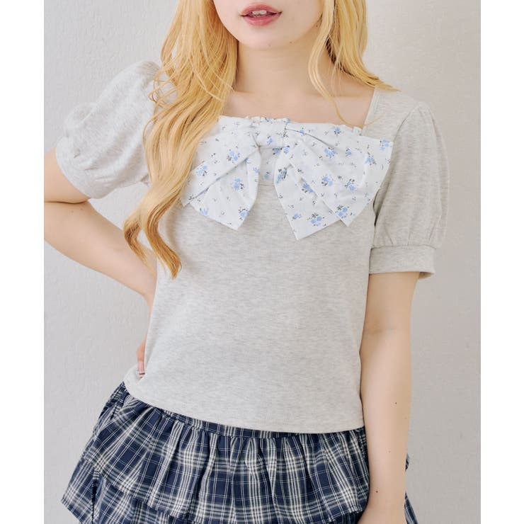 オートミール | 【セットアップ対応】リボンドッキングパフT | RMAF　NICE CLAUP / OLIVE des OLIVE