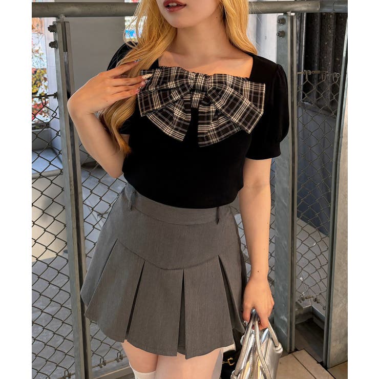 ブラック | 【セットアップ対応】リボンドッキングパフT | RMAF　NICE CLAUP / OLIVE des OLIVE