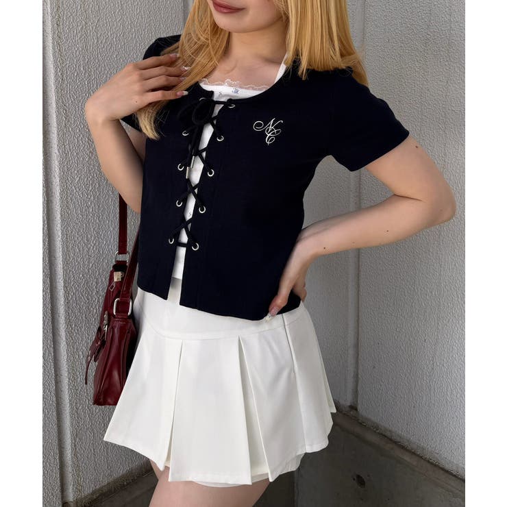 ネイビー | 【5色展開】レースアップドッキングプルオーバー | RMAF　NICE CLAUP / OLIVE des OLIVE