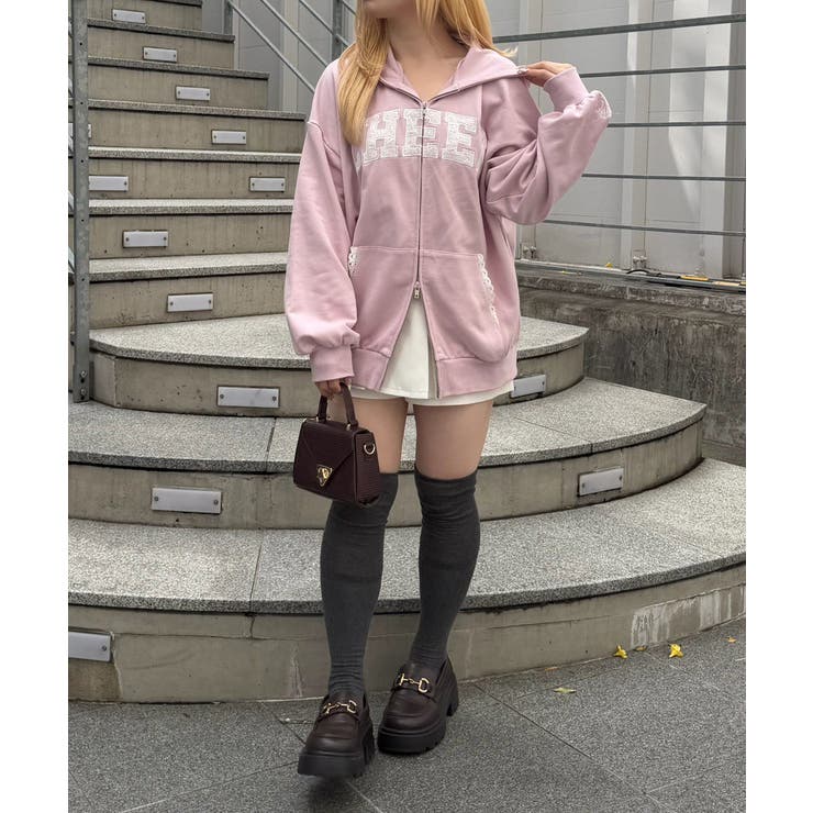 【5色展開】レースロゴ裏毛パーカー | RMAF　NICE CLAUP / OLIVE des OLIVE | 詳細画像7 