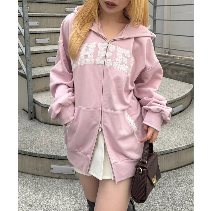 【5色展開】レースロゴ裏毛パーカー | RMAF　NICE CLAUP / OLIVE des OLIVE | 詳細画像2 