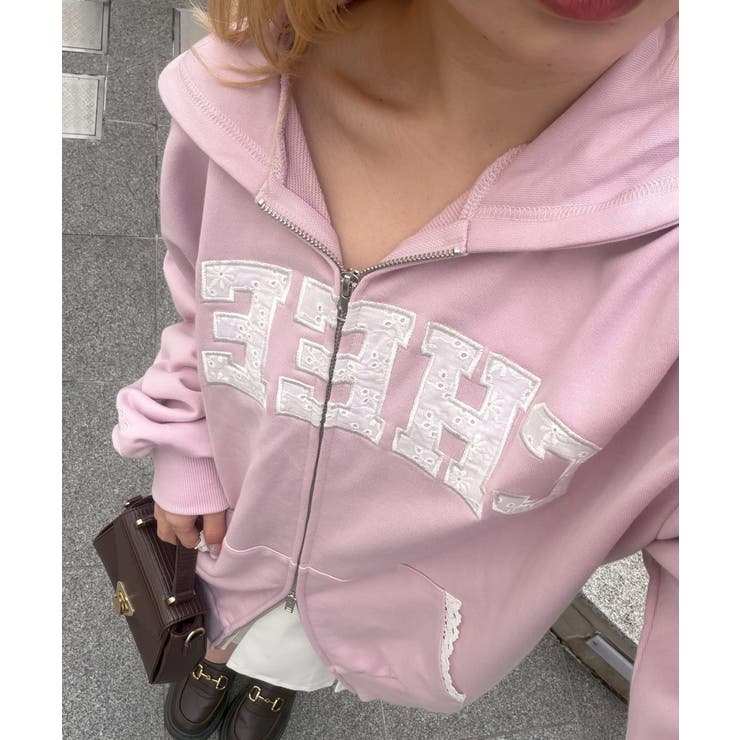 【5色展開】レースロゴ裏毛パーカー | RMAF　NICE CLAUP / OLIVE des OLIVE | 詳細画像3 