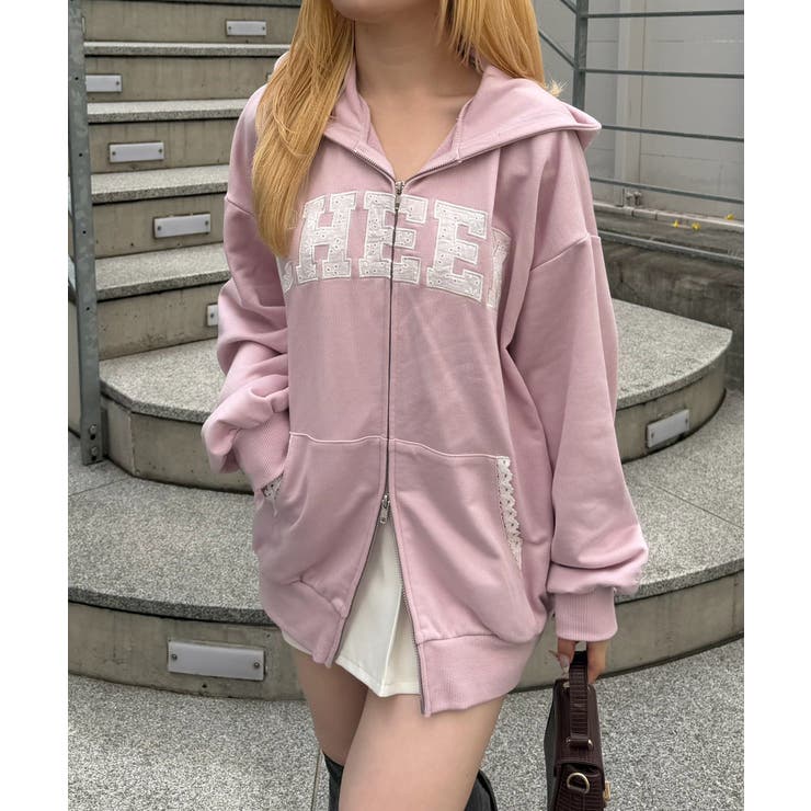 【5色展開】レースロゴ裏毛パーカー | RMAF　NICE CLAUP / OLIVE des OLIVE | 詳細画像4 