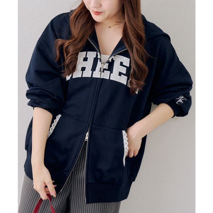 ネイビー | 【5色展開】レースロゴ裏毛パーカー | RMAF　NICE CLAUP / OLIVE des OLIVE