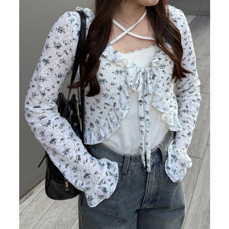 花柄 | ラッフルフリフリカーディガン | RMAF　NICE CLAUP / OLIVE des OLIVE