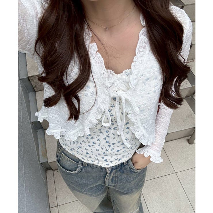 【セットアイテム】レースカーディガン×カップ付きレースキャミ | RMAF　NICE CLAUP / OLIVE des OLIVE | 詳細画像1 