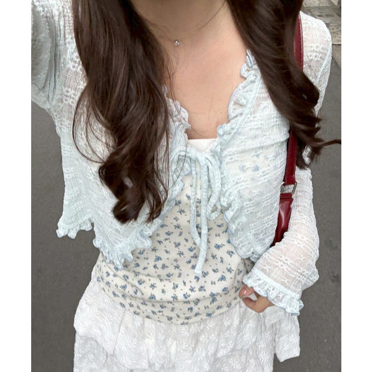 【セットアイテム】レースカーディガン×カップ付きレースキャミ | RMAF　NICE CLAUP / OLIVE des OLIVE | 詳細画像8 