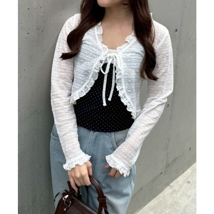 【セットアイテム】レースカーディガン×カップ付きレースキャミ | RMAF　NICE CLAUP / OLIVE des OLIVE | 詳細画像23 