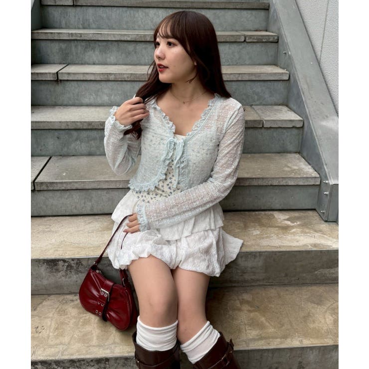 【セットアイテム】レースカーディガン×カップ付きレースキャミ | RMAF　NICE CLAUP / OLIVE des OLIVE | 詳細画像9 