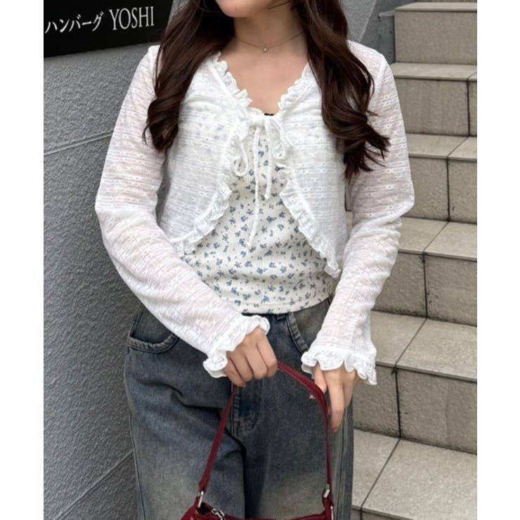 【セットアイテム】レースカーディガン×カップ付きレースキャミ | RMAF　NICE CLAUP / OLIVE des OLIVE | 詳細画像2 