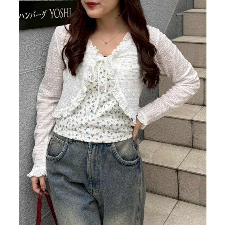 【セットアイテム】レースカーディガン×カップ付きレースキャミ | RMAF　NICE CLAUP / OLIVE des OLIVE | 詳細画像3 