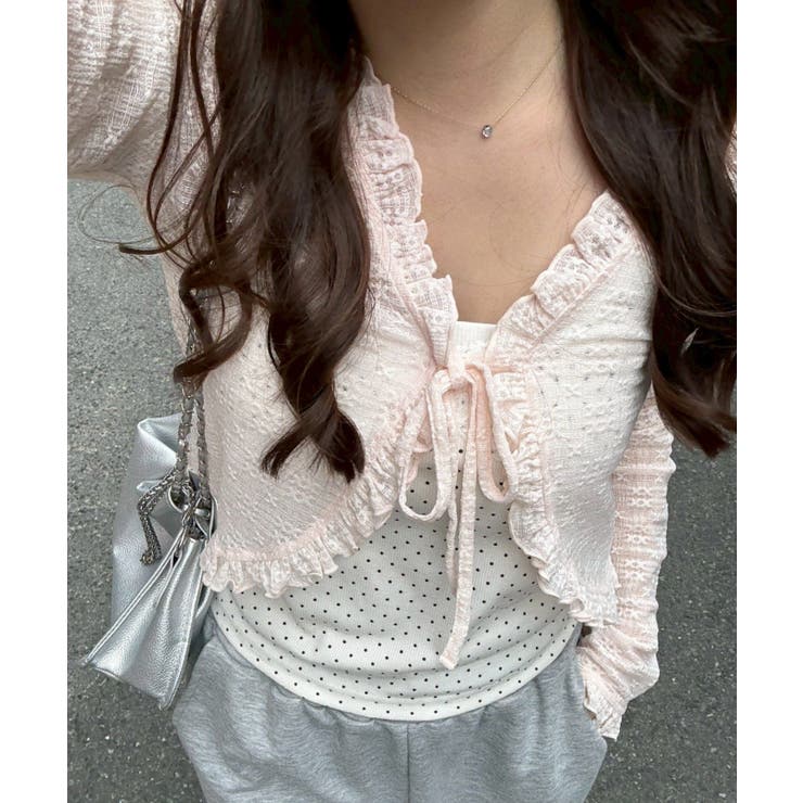 ピンク | 【セットアイテム】レースカーディガン×カップ付きレースキャミ | RMAF　NICE CLAUP / OLIVE des OLIVE