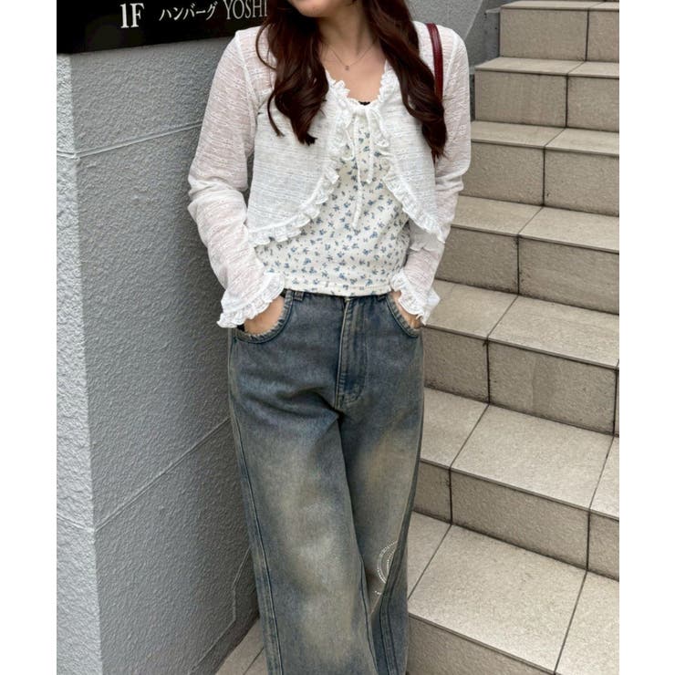 【セットアイテム】レースカーディガン×カップ付きレースキャミ | RMAF　NICE CLAUP / OLIVE des OLIVE | 詳細画像5 