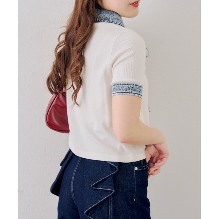 デニム切替レースアッププルオーバー | RMAF　NICE CLAUP / OLIVE des OLIVE | 詳細画像9 